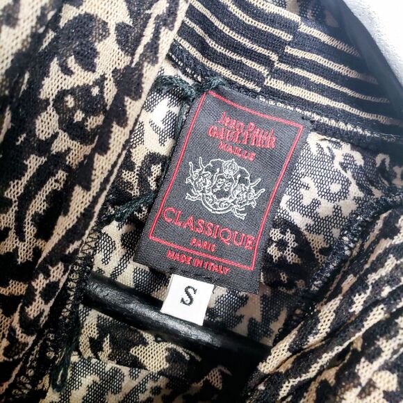 Vintage Jean Paul Gaultier Classique Sheer Button Up Top w/Attached Scarf Sz S - Picture 6 of 6